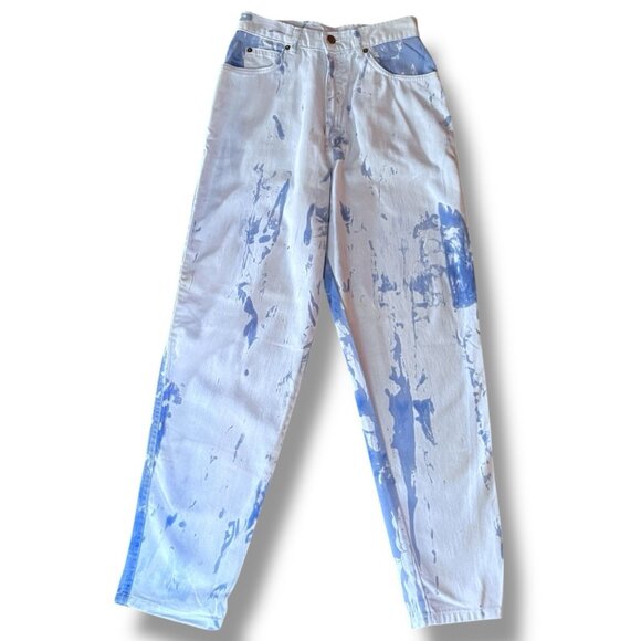 Vintage 1980s Womens Mom Jeans Sz 25" Waist Blue Denim High Rise Tapered Leg - Picture 2 of 10